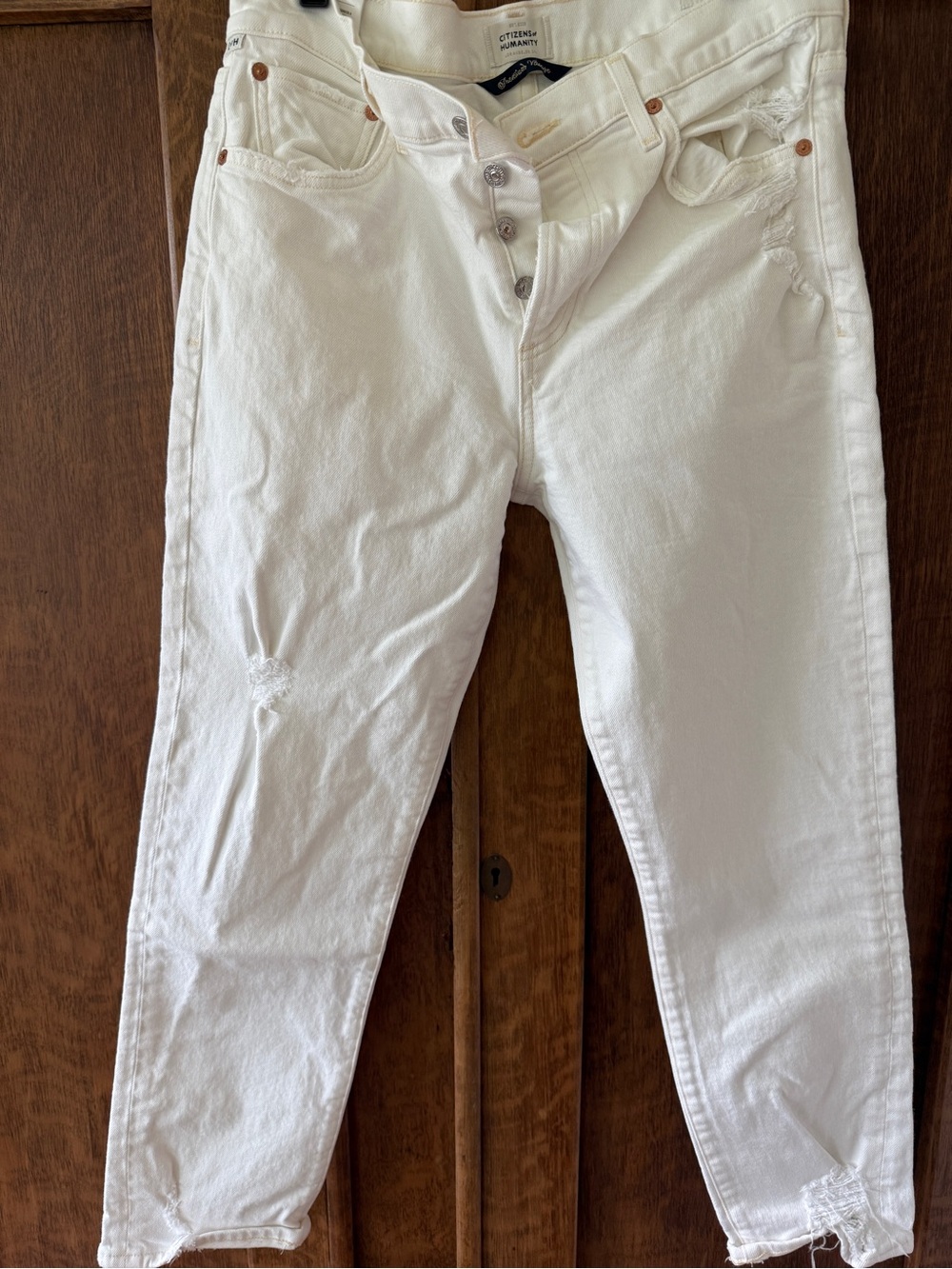 Citizens of Humanity Ivory Emerson BF Button-Fly Jeans